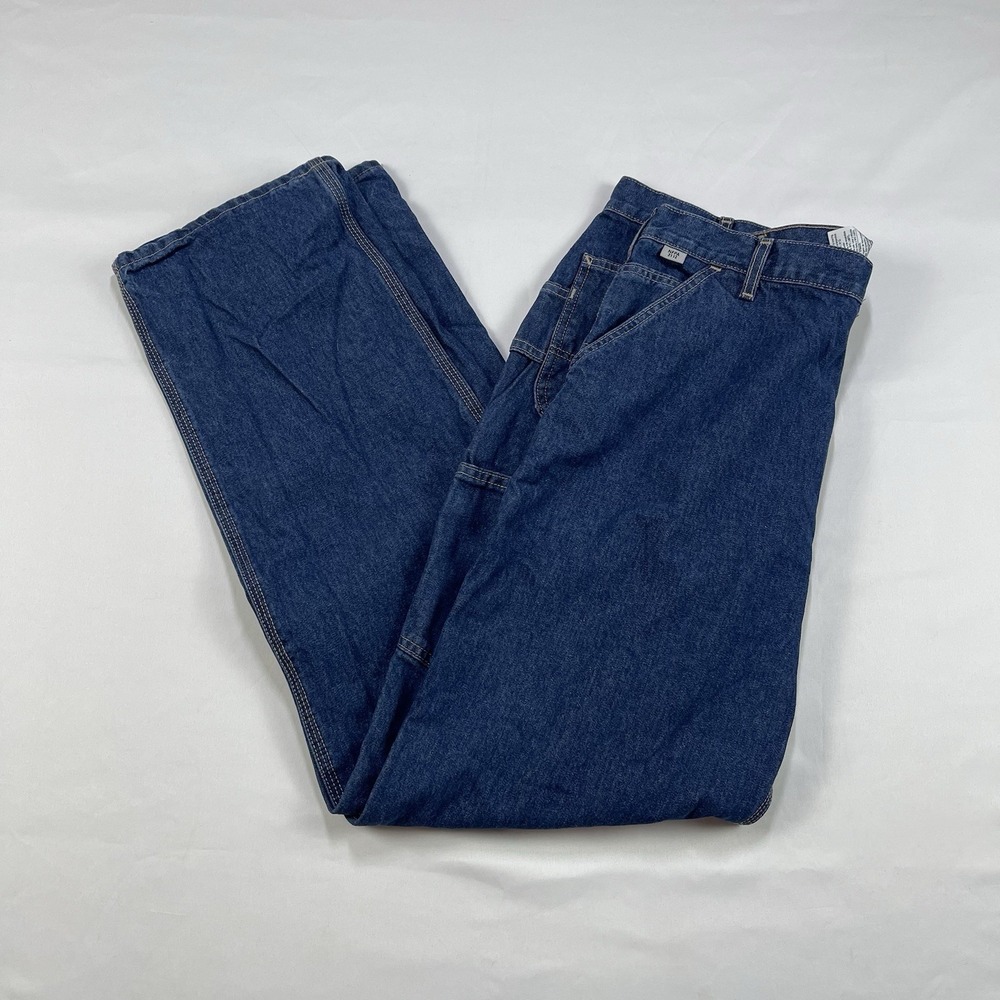 Carhartt Men's 38x34 FR Flame Resistant 2112 Carpenter Work Blue Jeans Cargo
